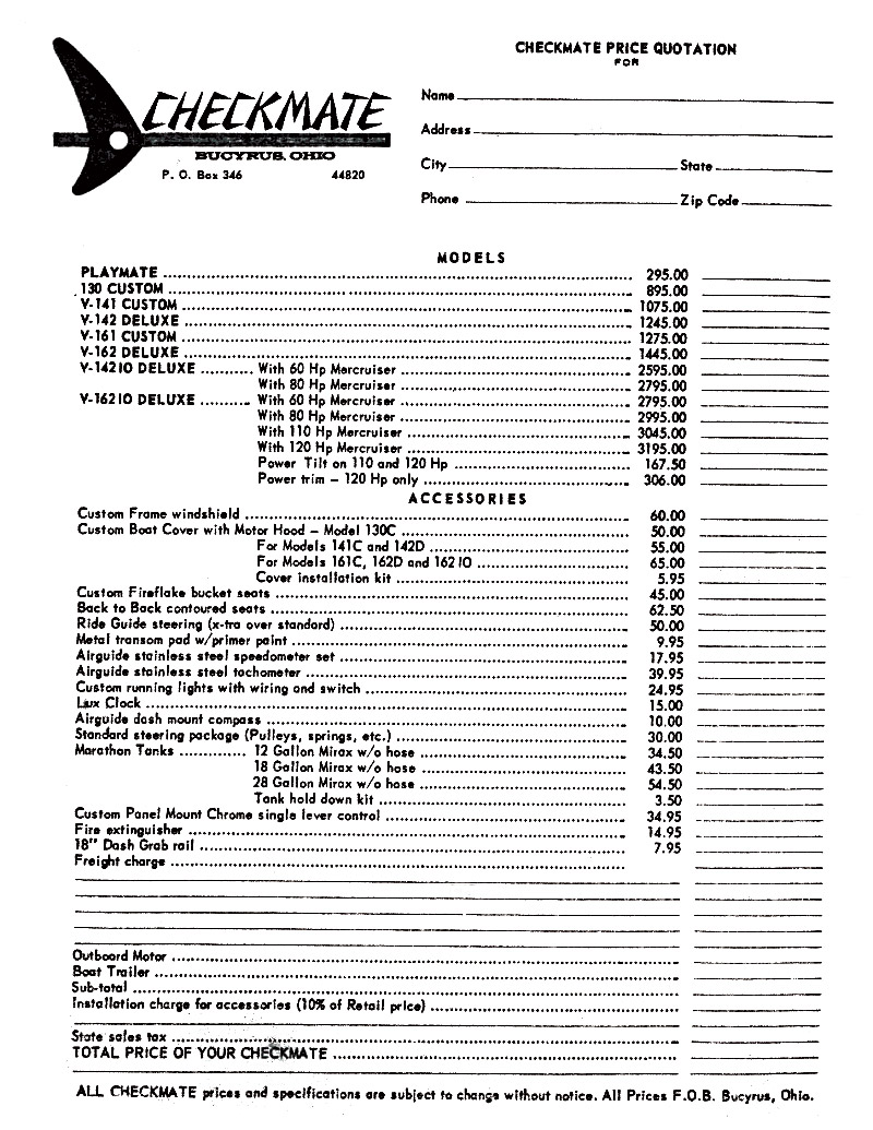 1967 Checkmate Brochure Page 5